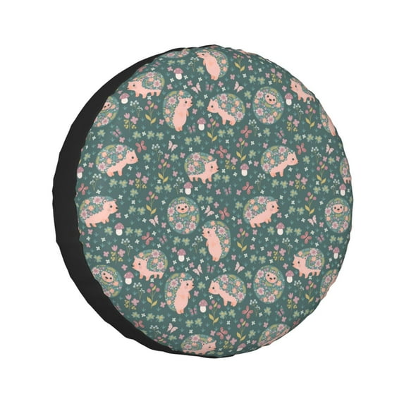 Kdxio Hedgehogs and Flowers for Tire Cover Wheel Protectors Tyre Covers Weatherproof Wheel Covers Universal Fit for Trailer Rv SUV Truck Camper Travel Trailers 16 inch