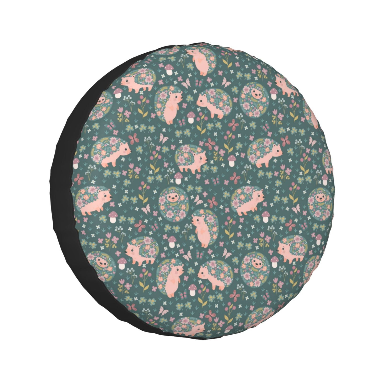 Kdxio Hedgehogs and Flowers for Tire Cover Wheel Protectors Tyre Covers