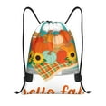 thumbnail image 1 of Kdxio Hello Fall Farm Truck Print Drawstring Backpack Bag,Waterproof Draw String Back Sack, Gym Drawstring Bags Swim Bag For Unisex, 1 of 5