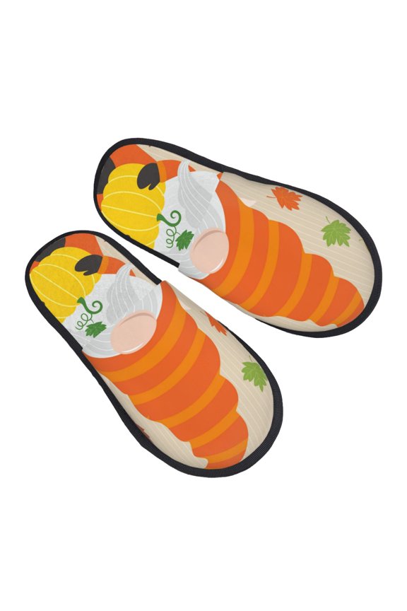Hello Fall Gnomes 1 Pattern Slippers for Women Memory Foam Fuzzy House Slippers Bedroom Non-slip Warm Womens Slippers