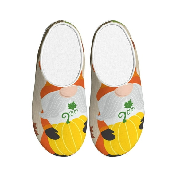 Kdxio Hello Fall Gnomes 1 Women's Men's Slippers Plush Slip-On House Slipper for Winter Indoor Soft Cushion Non-slip Fluffy Slides Slippers-39/40
