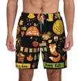 thumbnail image 1 of Kdxio Hello Fall Print Men'S Swim Trunks With Compression Liner 7 Inch Inseam Quick Dry Swim Shorts, 1 of 7