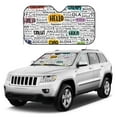 thumbnail image 1 of Kdxio Hello Print Windshield Sun Shade, Foldable Sun Blocker for Car,Truck,SUV Automotive Interior Sun Protection,Reflective Shade for Front Windshield(Medium), 1 of 7