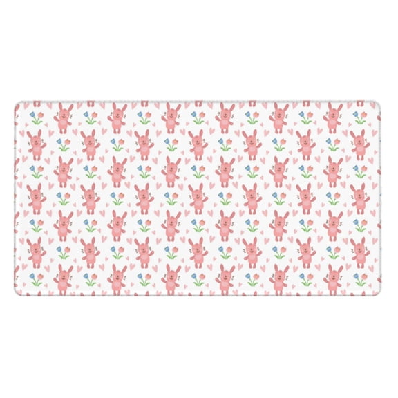 Kdxio Hello Rabbit Print Large Gaming Mouse Pad,Non-Slip Base,Water Resist Keyboard Pad for Gamer,Office & Home,29.5 x 15.8 in