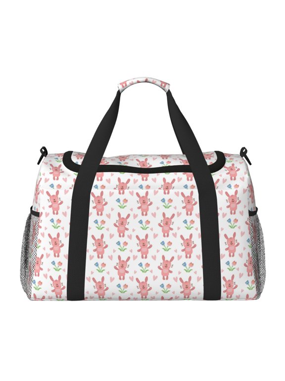 Hello Rabbit Travel Duffel Bag Gym Bag Weekender Travel Bag Gym Bag for Women &Men Airplane Travel Essentials for Flying
