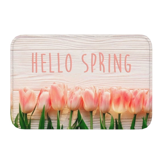 Kdxio Hello Spring,16" x 24", Non-Slip Front Door Mats,Outdoor Welcome Mat Washable