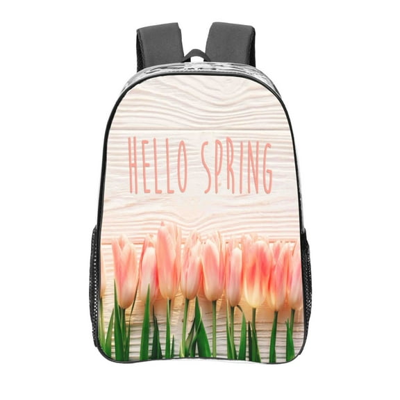 Kdxio Hello Spring Clear Backpack, Transparent Bookbag for School for Women Men, Capacity Clear Bag for College, Travel