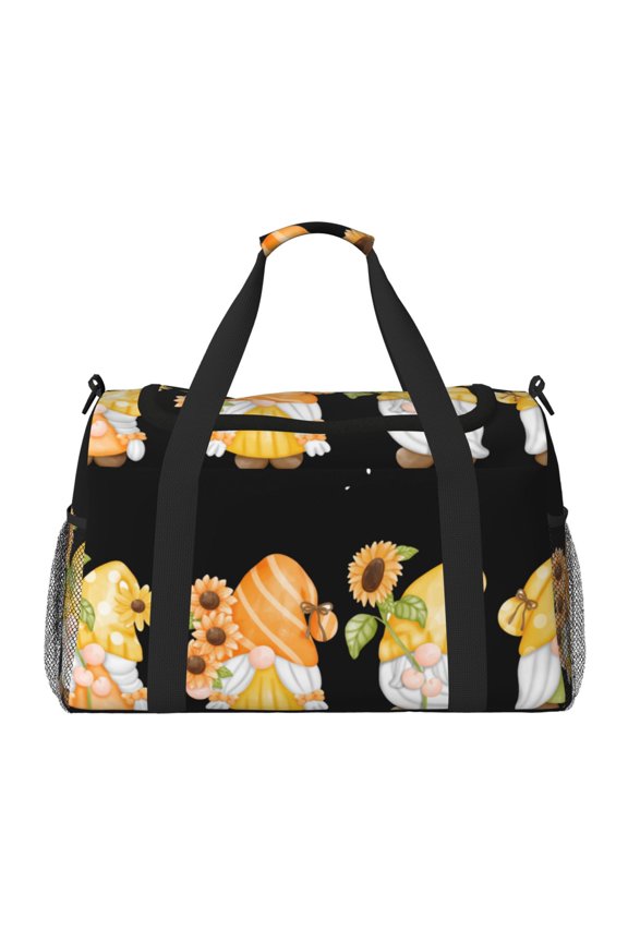 Hello Spring Sunflower Gnomes Travel Duffel Bag Gym Bag Weekender Travel Bag Gym Bag for Women &Men Airplane Travel Essentials for Flying