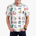 thumbnail image 1 of Kdxio Hello Summer Cat Print Men's Short Sleeve Polo Shirt,Midweight Men's Shirt, 1 of 5