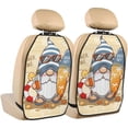 thumbnail image 1 of Kdxio Hello Summer Cute Gnome Print 2 Pack Car Kick Mat Seat Cover Back Protector Mat with Pockets for Organizer Backseat Protector and Storage Anti Kick Pad for Vehicles, 1 of 9