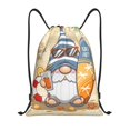 thumbnail image 1 of Kdxio Hello Summer Cute Gnome Print Drawstring Backpack Bag,Waterproof Draw String Back Sack, Gym Drawstring Bags Swim Bag For Unisex, 1 of 5