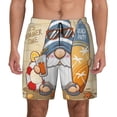 thumbnail image 1 of Kdxio Hello Summer Cute Gnome Print Men's Swim Trunks with Compression Liner 7 Inch Inseam Quick Dry Swim Shorts, 1 of 5