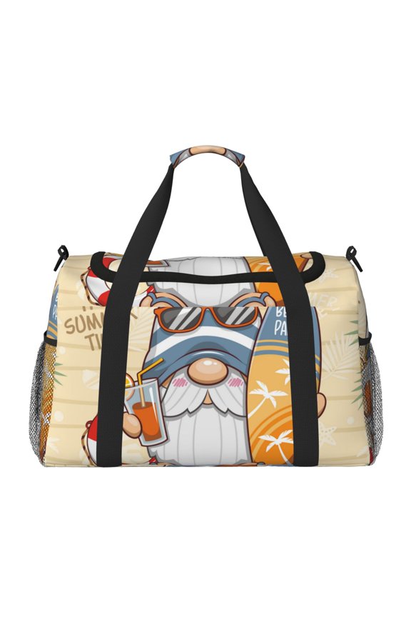 Hello Summer Cute Gnome Travel Duffel Bag Gym Bag Weekender Travel Bag Gym Bag for Women &Men Airplane Travel Essentials for Flying