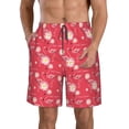 thumbnail image 1 of Kdxio Hello Summer Flamingo Pattern Mens Casual Shorts - Drawstring Summer Beach Sports Shorts for Men, 1 of 9