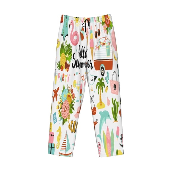 Kdxio Hello Summer Print Men's Sleep Pajama Pant Lounge Pants with Pockets