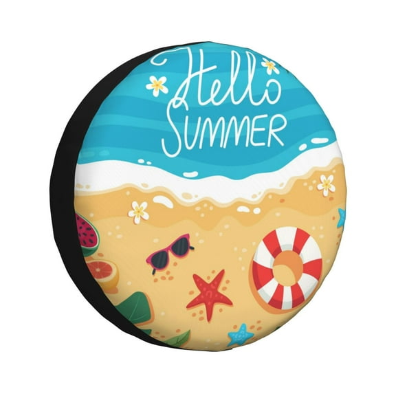 Kdxio Hello Summer1 for Tire Cover Wheel Protectors Tyre Covers Weatherproof Wheel Covers Universal Fit for Trailer Rv SUV Truck Camper Travel Trailers 14 inch