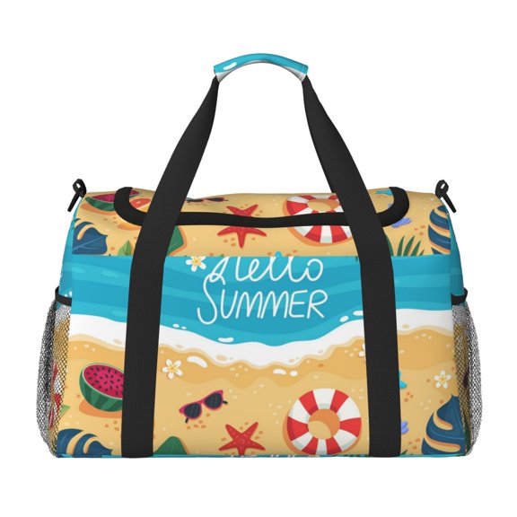 Kdxio Hello Summer1 Travel Duffel Bag Gym Bag Weekender Travel Bag Gym Bag for Women &Men Airplane Travel Essentials for Flying