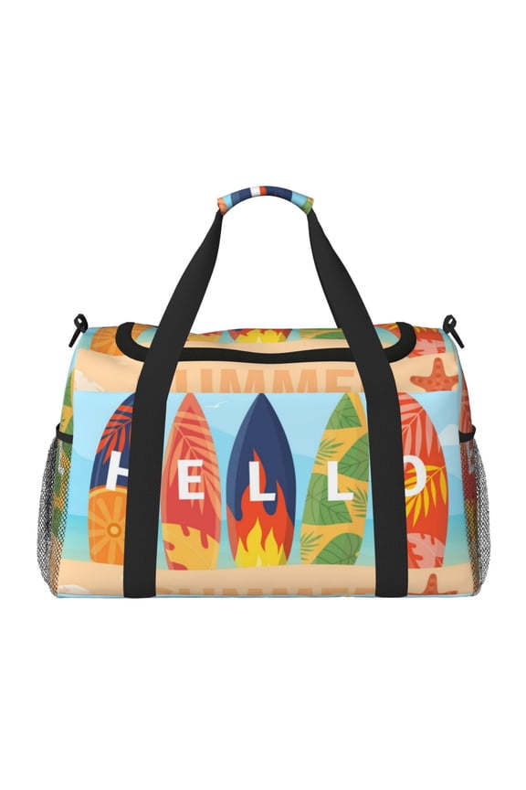 Hello Summer3 Travel Duffel Bag Gym Bag Weekender Travel Bag Gym Bag for Women &Men Airplane Travel Essentials for Flying