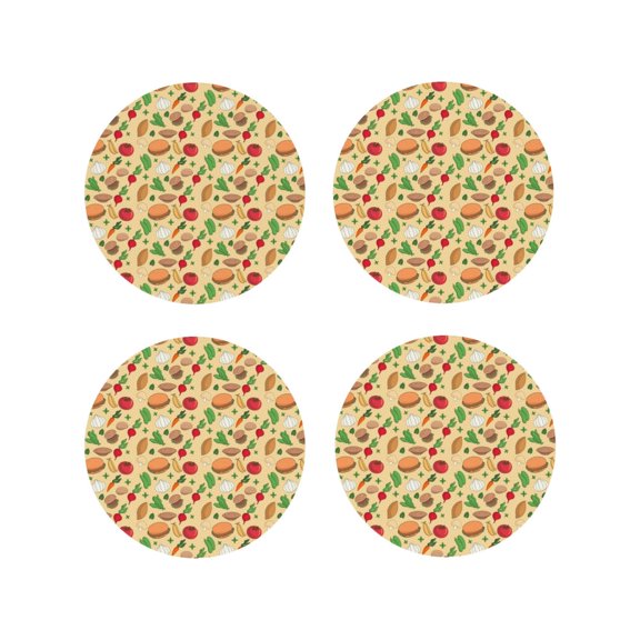 Kdxio Herb Of Burger Funny Coasters,4 Pcs Leather Coasters,Housewarming Gifts,Protect Furniture from Water Marks Scratch and Damage