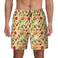 thumbnail image 1 of Kdxio Herb Of Burger Print Men's Swim Trunks with Compression Liner 7 Inch Inseam Quick Dry Swim Shorts, 1 of 5