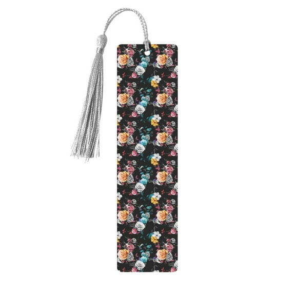 Kdxio Hibiscus Rose Print Metal Tassel Bookmarks,Perfect Gift for Art Lovers and Bookworms Metal Bookmarks for Women