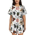 thumbnail image 1 of Kdxio Hip Hop Dog Print Pajamas Sets for Women Short-Sleeved Pjs with Lounge Shorts Two Piece Sleepwear S-4XL, 1 of 9