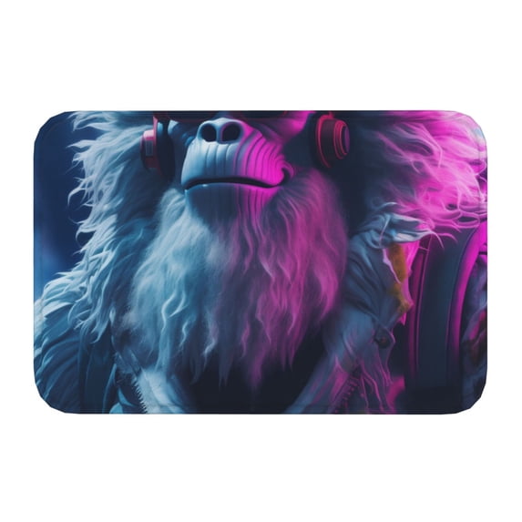 Kdxio Hip-Hop Glasses Gorilla,16" x 24", Non-Slip Front Door Mats,Outdoor Welcome Mat Washable
