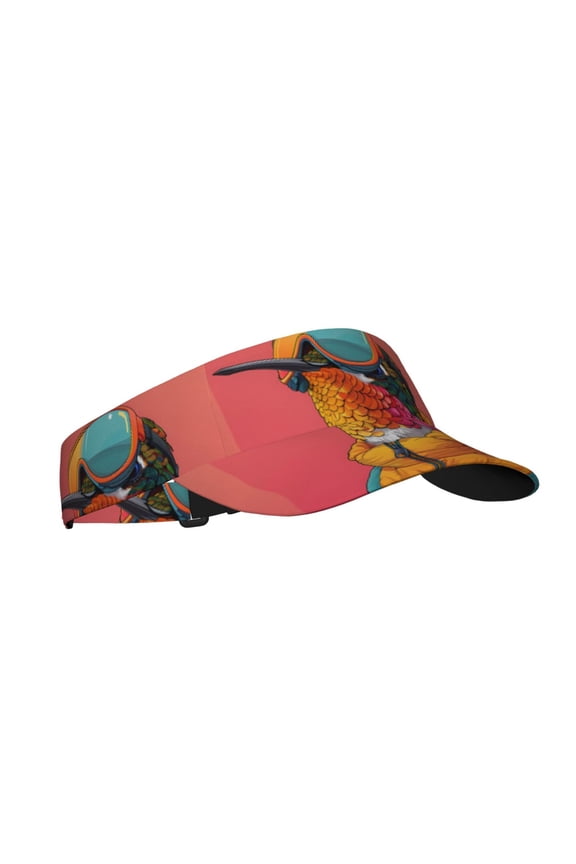 Hip Hummingbird In Jacket Print Sun Visor Hat Golf Visor Adjustable Velcro Outdoor Sports Cap for Men Women