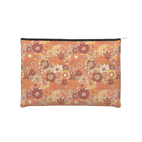 Kdxio Hippie Flower Makeup Bag Toiletry Bag Canvas Makeup Bags Zipper Cosmetic Pouch Travel Cosmetic Pouch for Women Gifts