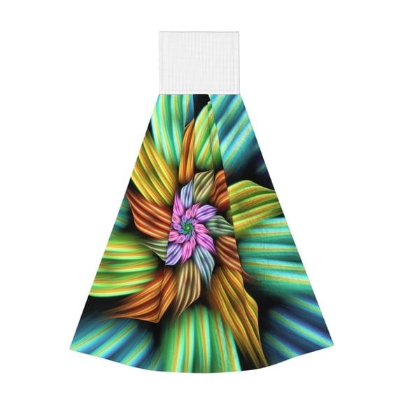 Kdxio Hippie Style Hand Towel with Loop Hanging Towel Absorbent Tie Towels for Kitchen Tea Bar Bathroom Decor