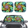 thumbnail image 1 of Kdxio Hippie Style Print 2-Piece Sun Shade Front Windshield - Foldable Car Front Window Sunshades For Most Sedans Suv Truck, 1 of 6