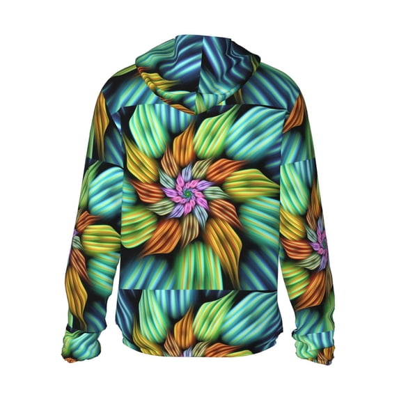 Kdxio Hippie Style Print Women Men Sun Protection UPF 50+ Jackets Zip Up Long Sleeve Hoodie Hiking Lightweight with Pockets