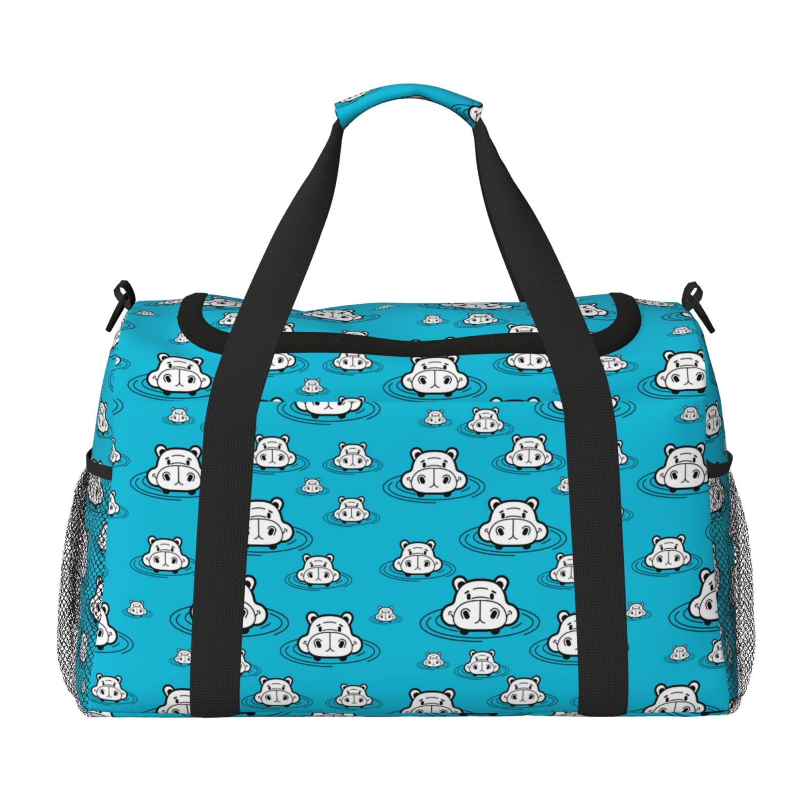 Kdxio Hippo In Water Head Travel Duffel Bag Gym Bag Weekender Travel Bag Gym Bag for Women &Men Airplane Travel Essentials for Flying