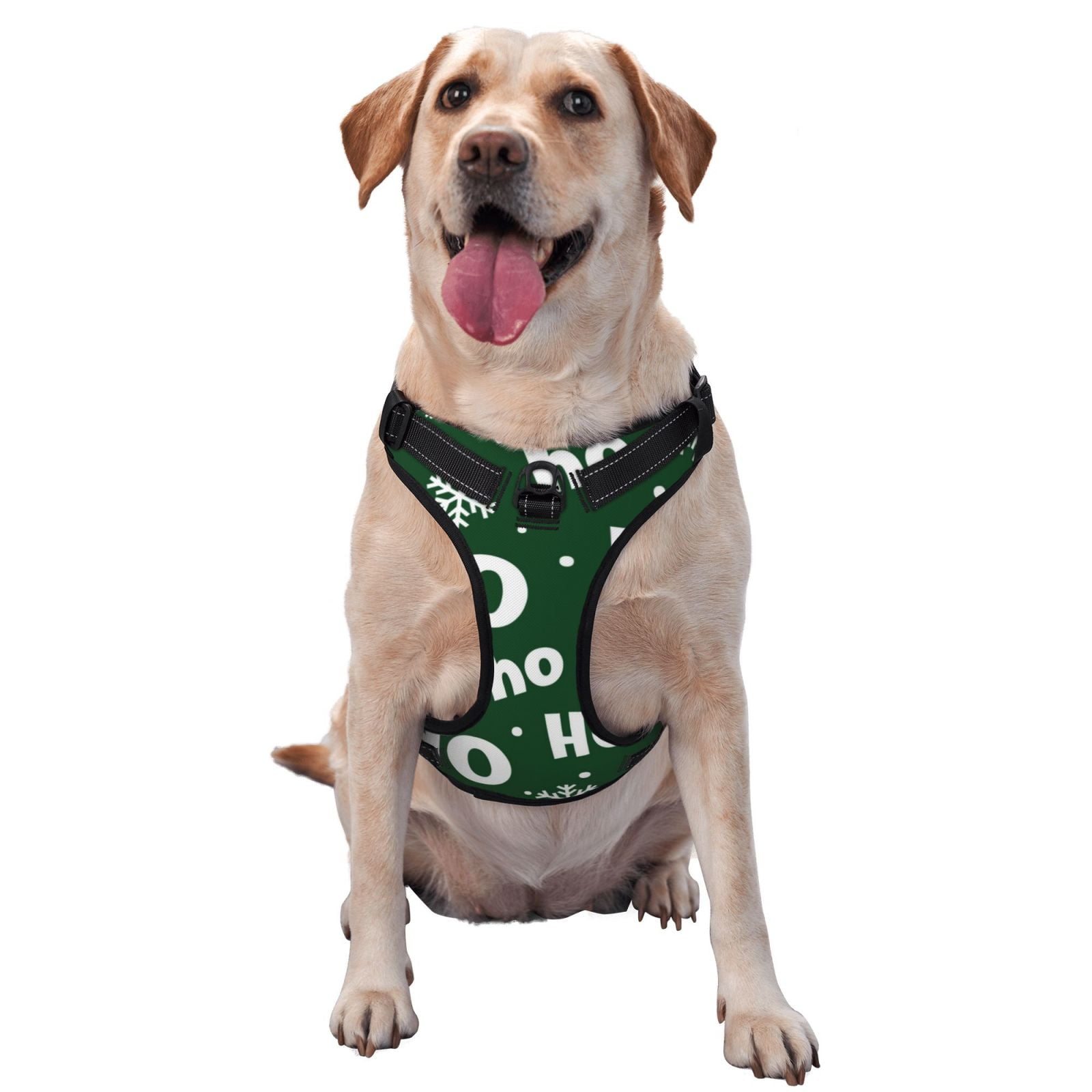 Kdxio Ho Ho Ho A Print No Pull Dog Harness Adjustable Reflective Oxford Easy Control Medium Large Dog Harness for Training and Everyday-X-Large