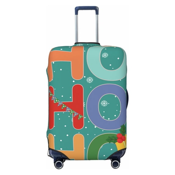 Kdxio Ho Ho Ho Pattern Luggage Cover for Travel,Elastic and Durable,Fits 18-32 Inch,Anti-Scratch Suitcase Protector-No luggage included
