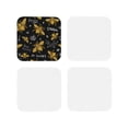 thumbnail image 1 of Kdxio Hohey Bee Golden Embroidery Funny Coasters,4 Pcs Leather Coasters,Housewarming Gifts,Protect Furniture From Water Marks Scratch And Damage, 1 of 1