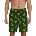thumbnail image 1 of Kdxio Hohey Bee Print Mens Sleep Shorts Bottoms Soft Comfy Pajama Wear Pants with Drawstring Pockets, 1 of 7