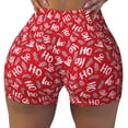 thumbnail image 1 of Kdxio Hohoho3 Print Workout Shorts for Women Seamless Soft Smooth Gym Yoga Scrunch Active Shorts, 1 of 5