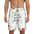 thumbnail image 1 of Kdxio Home Sweet Home Floral Print Mens Sleep Shorts Bottoms Soft Comfy Pajama Wear Pants with Drawstring Pockets, 1 of 7