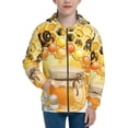 thumbnail image 1 of Kdxio Honey Bee Pattern Kids Boys Girls Zip Up Hoodie 3D Printed Hooded Sweatshirt Hoody Coat with Pocket 7-12 Y-Small, 1 of 6