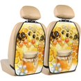 thumbnail image 1 of Kdxio Honey Bee Print 2 Pack Car Kick Mat Seat Cover Back Protector Mat with Pockets for Organizer Backseat Protector and Storage Anti Kick Pad for Vehicles, 1 of 1