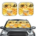 thumbnail image 1 of Kdxio Honey Bee Print 2-Piece Sun Shade Front Windshield - Foldable Car Front Window Sunshades For Most Sedans Suv Truck, 1 of 6