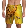 thumbnail image 1 of Kdxio Honey Bee Print Men'S Swim Trunks With Compression Liner 7 Inch Inseam Quick Dry Swim Shorts, 1 of 7