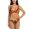 thumbnail image 1 of Kdxio Honeybee On Vibrant Flower Print Women's 2 Piece High Waisted Wrap Spaghetti Strap Summer Swimsuit Bikini Set-X-Large, 1 of 5