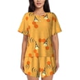thumbnail image 1 of Kdxio Honeycomb Print Pajamas Sets for Women Short-Sleeved Pjs with Lounge Shorts Two Piece Sleepwear S-4XL, 1 of 5