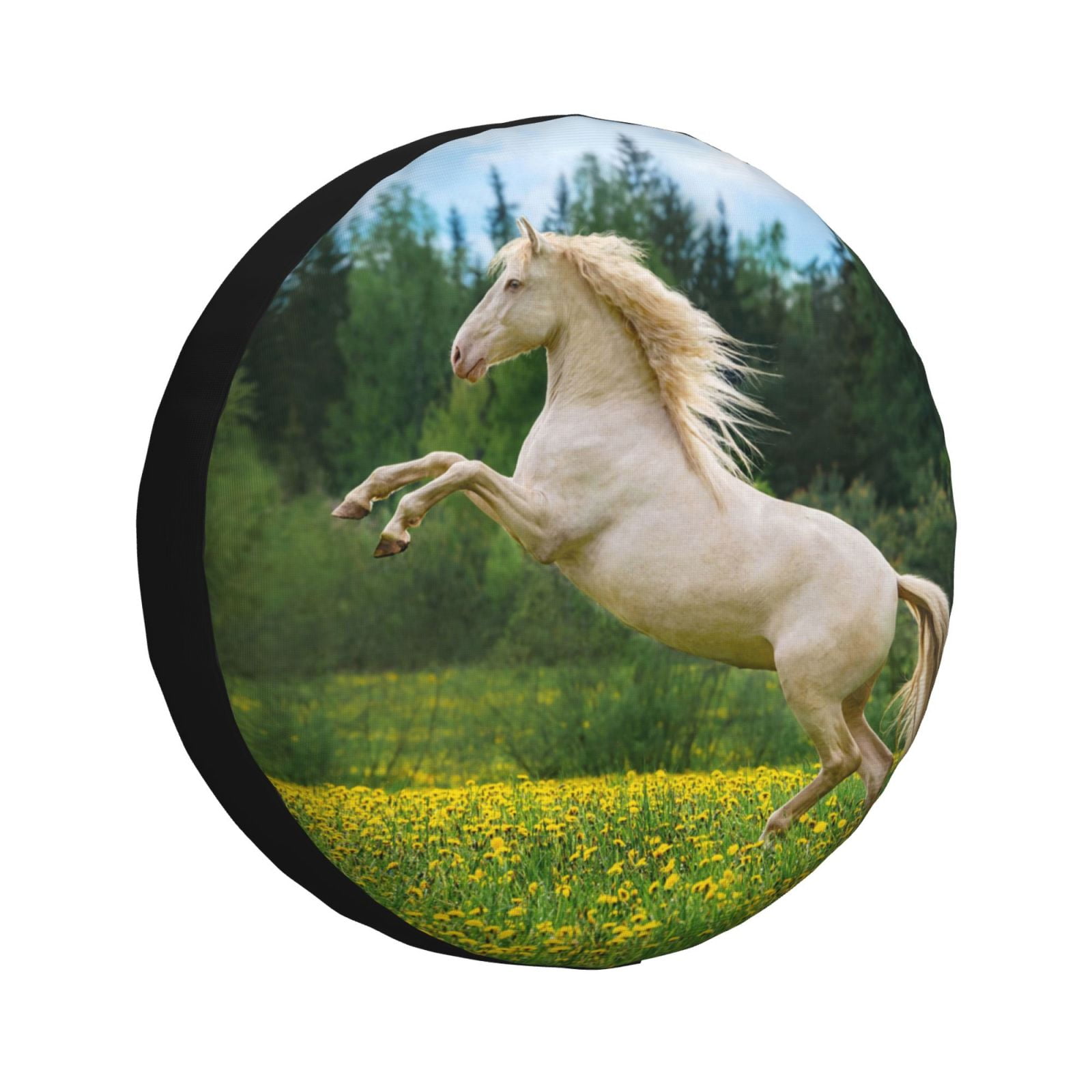 Kdxio Horse Rearing Up In The Field for Tire Cover Wheel Protectors
