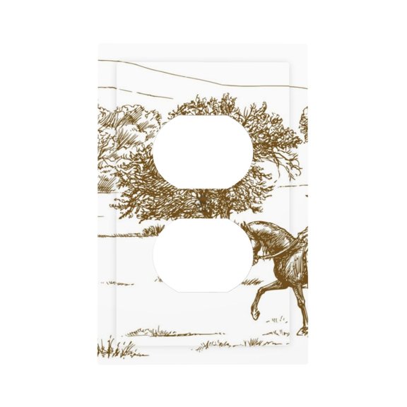 Kdxio Horse Rider In Field Decorator Light Switch or Receptacle Outlet Wall Plate Decorator Wall Plate Child Safe Outlet Cover-Style S