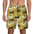thumbnail image 1 of Kdxio Horsemen In Horseraces Print Men's Swim Trunks with Compression Liner 7 Inch Inseam Quick Dry Swim Shorts, 1 of 5