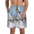 thumbnail image 1 of Kdxio Horses Running Through The Water Pattern Mens Casual Shorts - Drawstring Summer Beach Sports Shorts for Men, 1 of 5