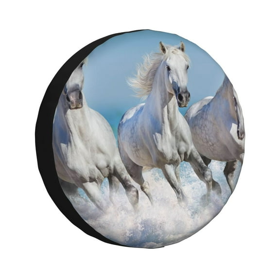 Kdxio Horses Running Through The Water for Tire Cover Wheel Protectors Tyre Covers Weatherproof Wheel Covers Universal Fit for Trailer Rv SUV Truck Camper Travel Trailers